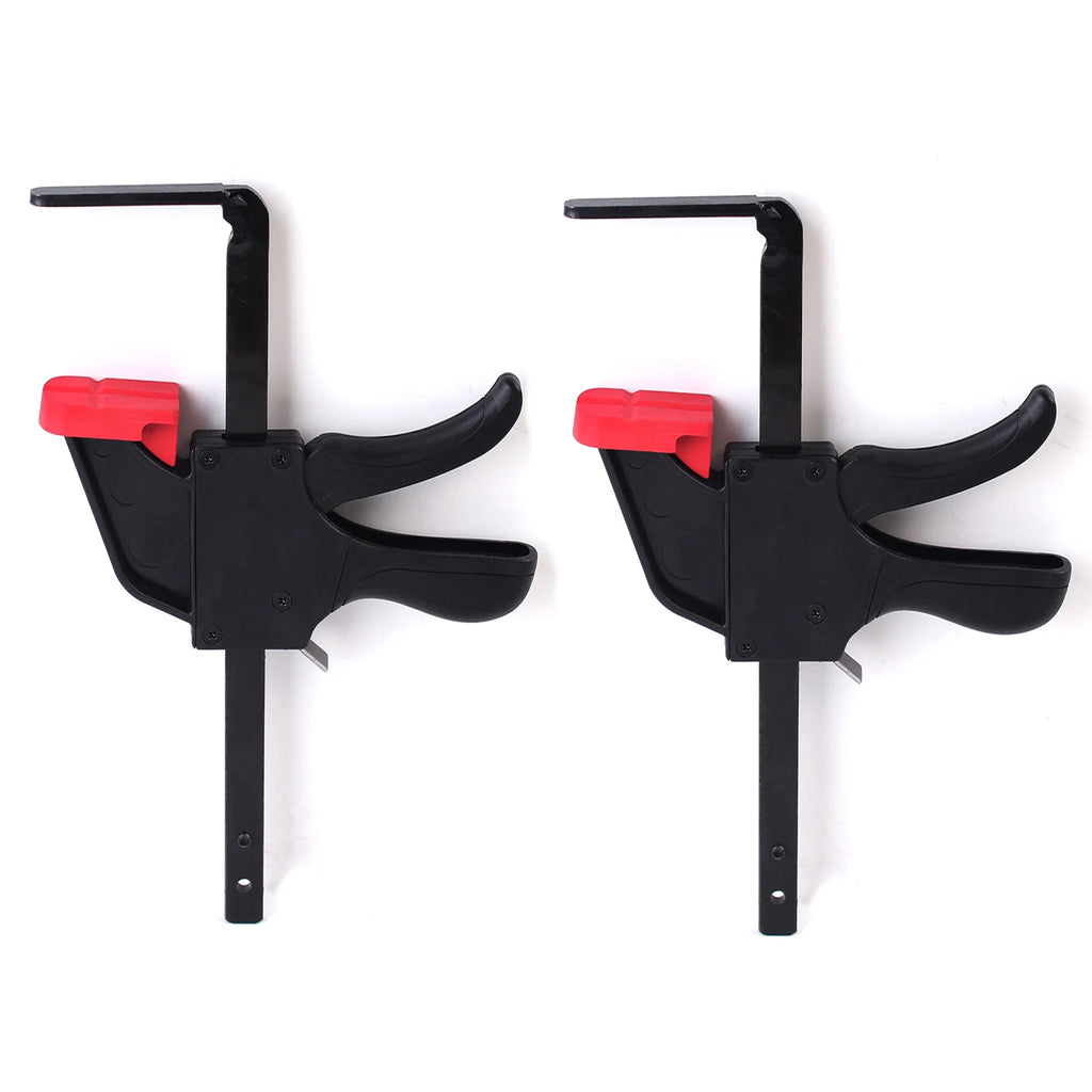 2Pc Bar Clamps Quick Release F Clip for Tracksaw Clamp Track Clip Desktop Hole Table Clip for Guide Rail Woodworking Tools
