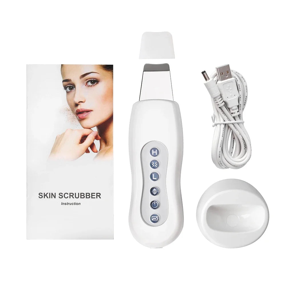 Ultrasonic Skin Scrubber: Pro Deep Pore Cleansing Facial Tool Scrubs Treatments Tidesmit