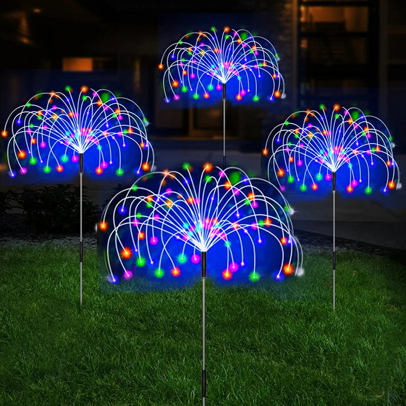 LED Solar Firework Lamp Outdoor Garden Decor Pathway Fairy Lights Waterproof Christmas Yard Balcony Patio Lawn Solar Light