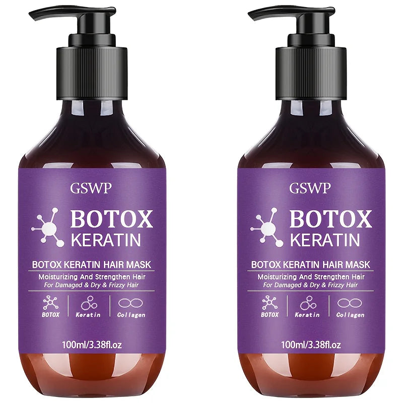GSWP Botox Keratin Hair Mask for damaged hair. Moisturizing treatment to reduce frizz, split ends, and strengthen hair.