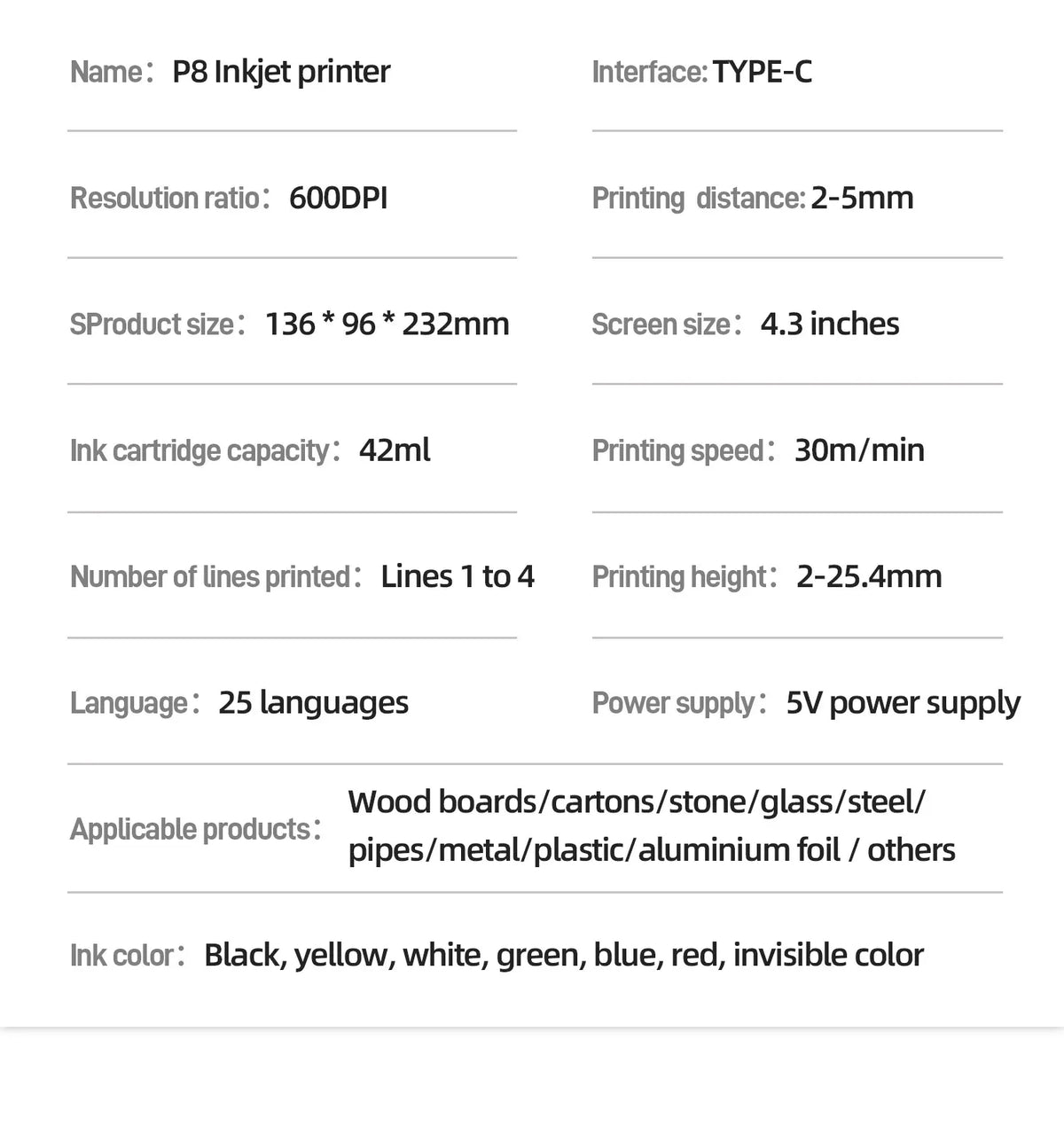Yhan 25.4mm portable inkjet printer unencripted for Expiry Date Barcode QR Code Batch Numbers Best Value Logo Printing