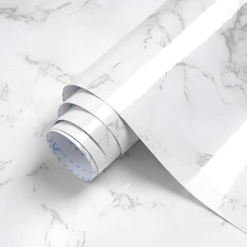 White marble pattern self-adhesive vinyl wallpaper roll, waterproof contact paper film