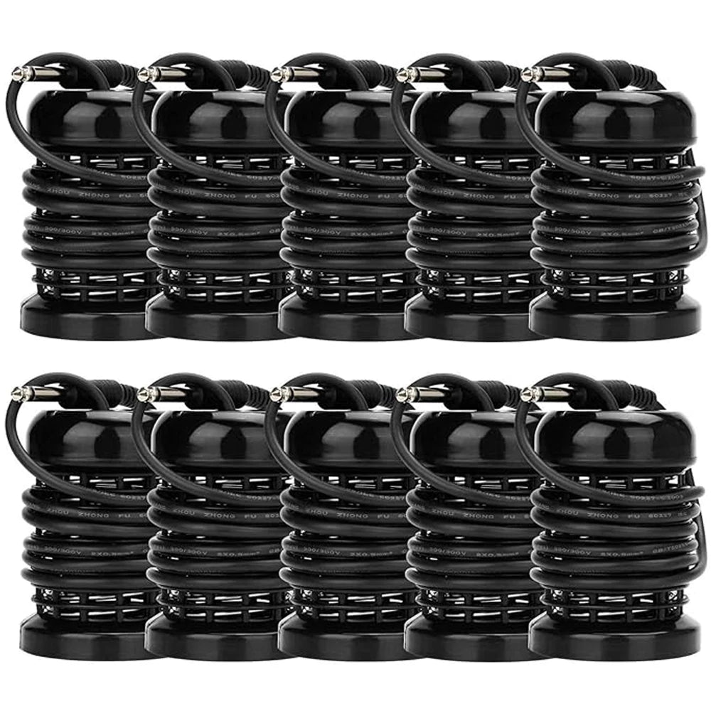 Set of black ionic detox foot bath arrays with wired connections for spa cleansing and relaxation treatment.