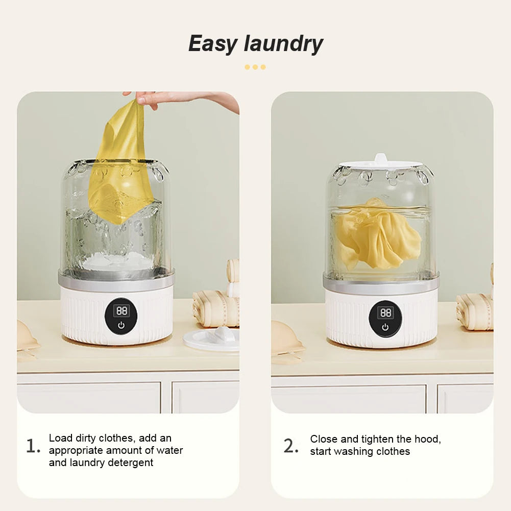 Tidesmit wireless portable mini washing machine for underwear and socks featuring a compact rechargeable design