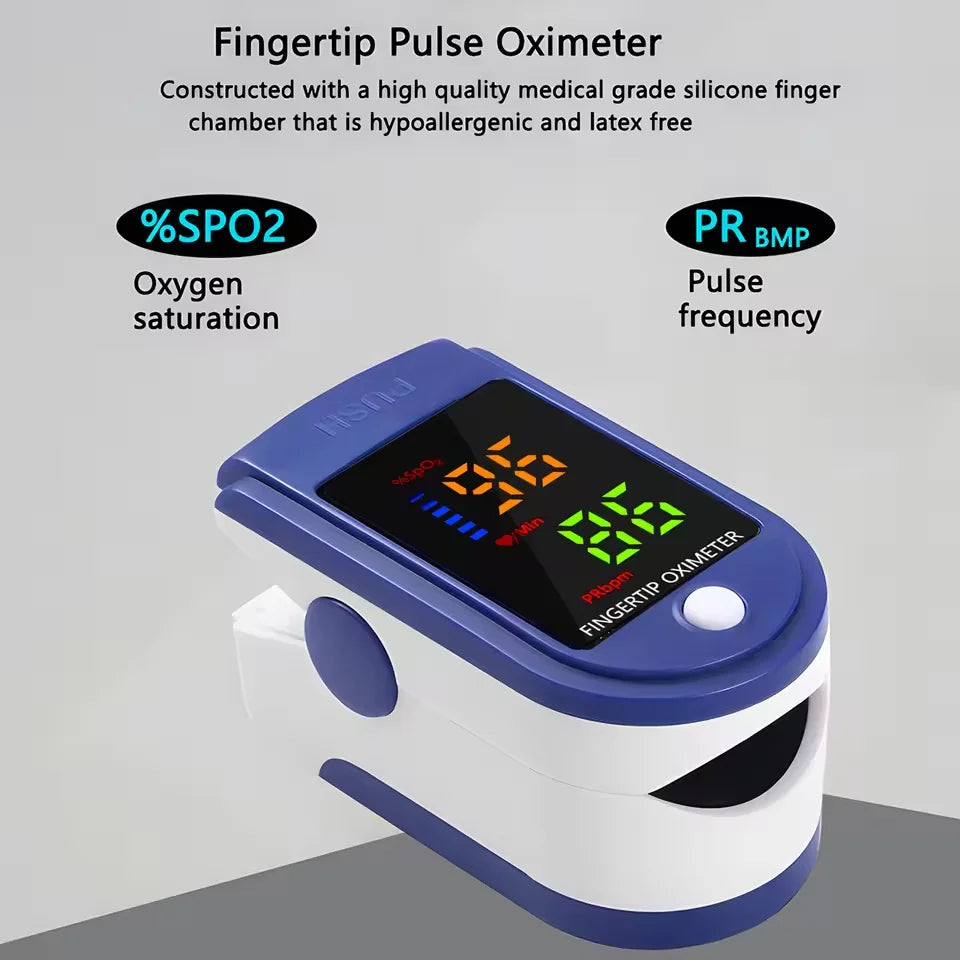 Fingertip Pulse Oximeter SpO2 Monitor Oxygen Saturation Monitor Pulse Rate Measuring Gauge Device Heart rate monitor