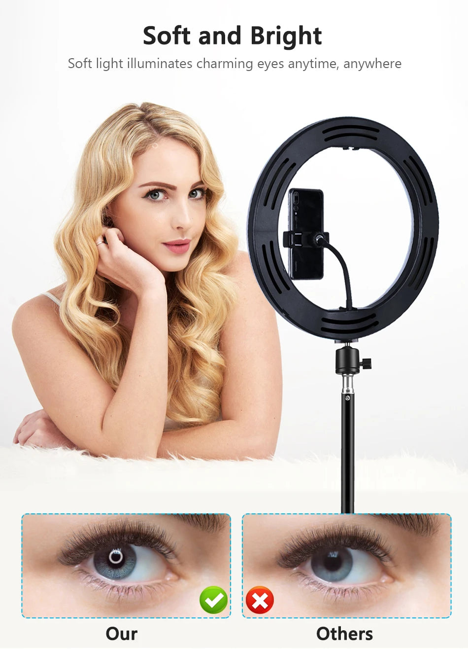 10 Inch LED Ring Light with Adjustable Tripod for Content Creation Tidesmit