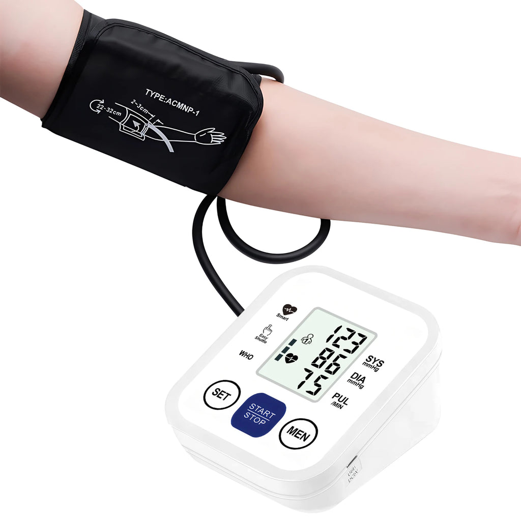 Medical Blood Pressure Tensiometer LED Display Digital BP Heart Rate Meter Arm cuff Blood Pressure Monitor BP Pulse Rate Meter