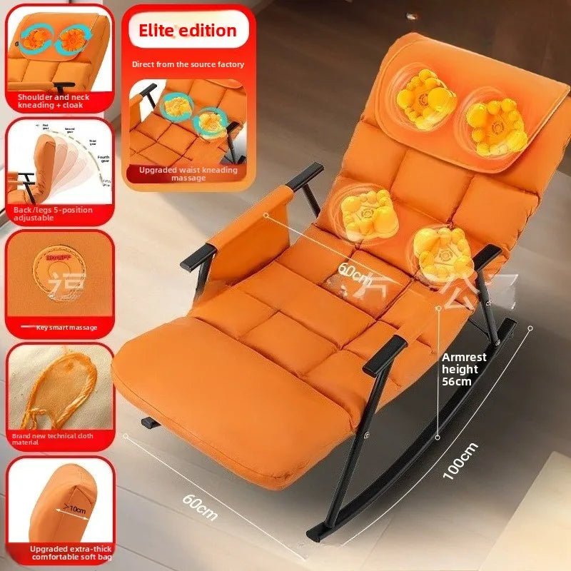 Massage Chair Rocking Recliner | Ergonomic Heated Seat – Orange & Ash Massage Chairs Tidesmit