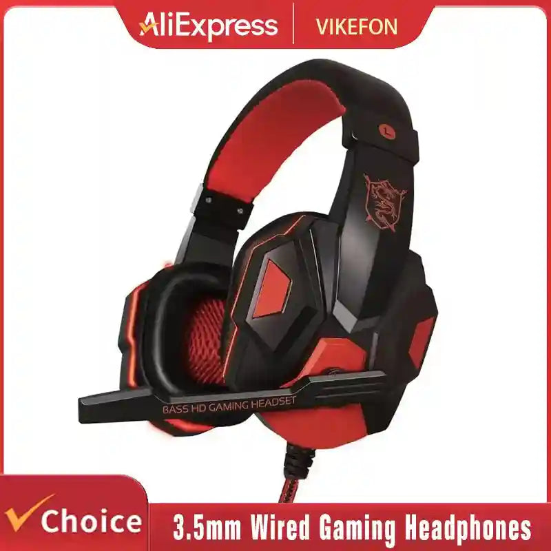 Wired Gaming Headphones with Microphone - Over-Ear PC Headset Tidesmit