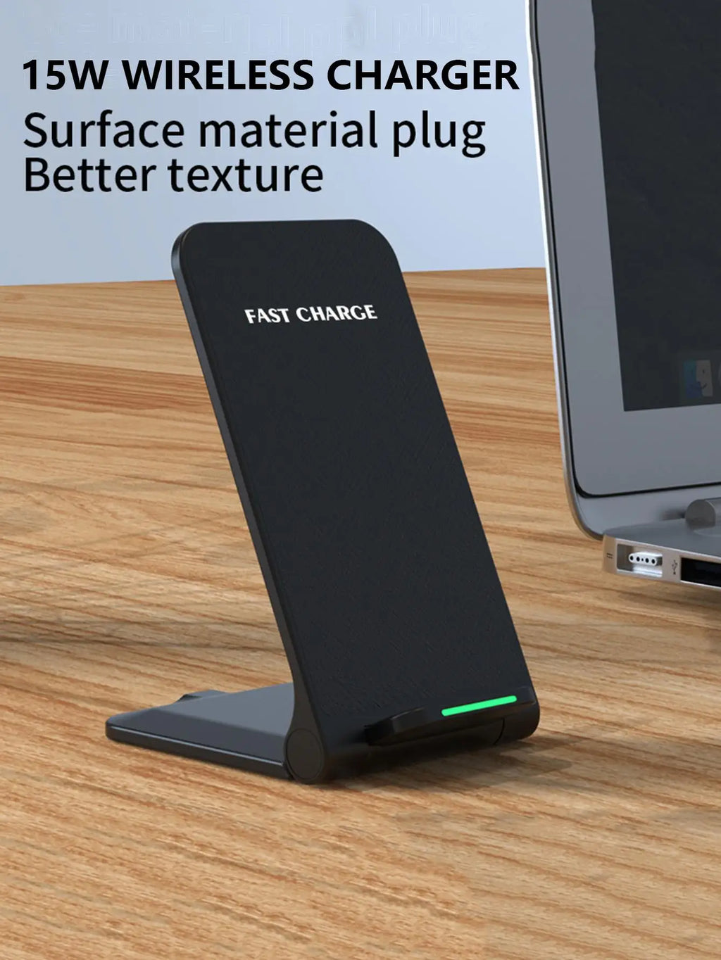 15W Foldable Wireless Charger Stand - Qi Certified Fast Phone Holder Tidesmit