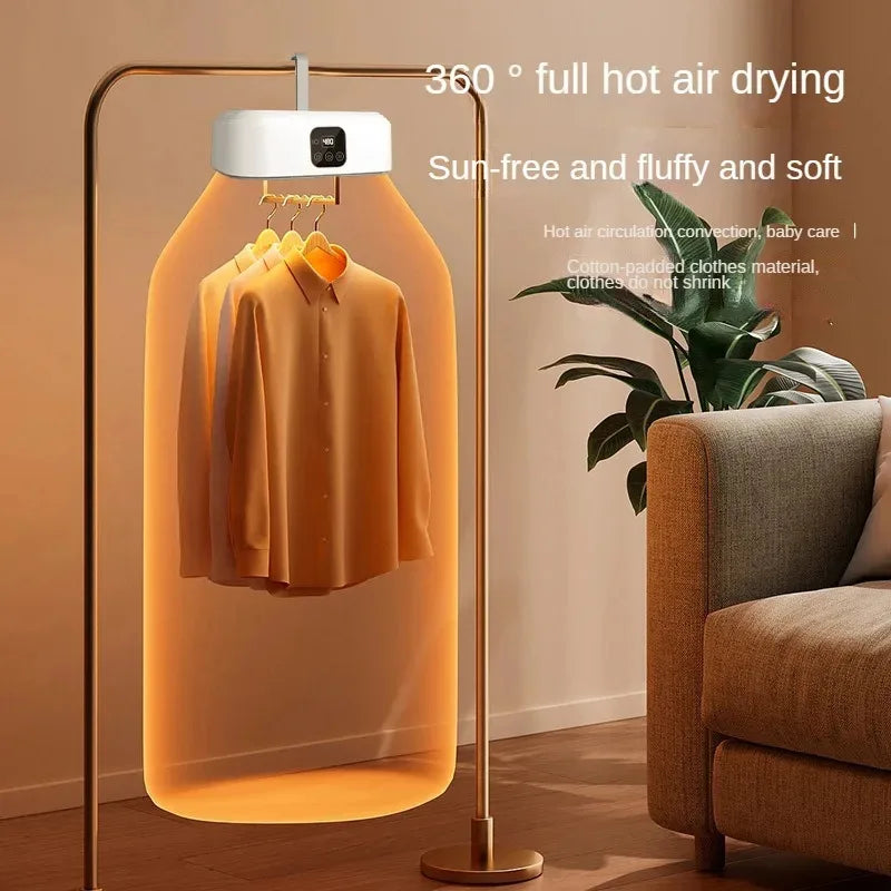 Tidesmit portable electric clothing dryer featuring UV sterilization and foldable design for easy laundry storage