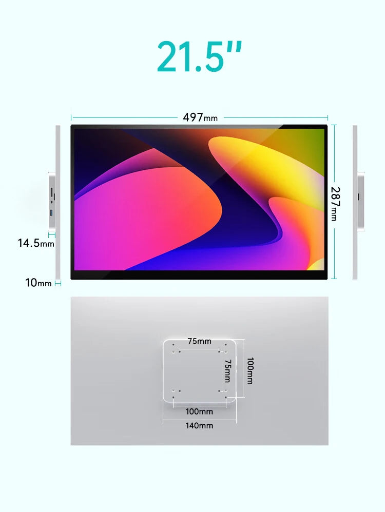 VCHANCE 21.5'' Full HD 1080p 100%sRGB Portable Medical Monitor with VESA Mount Display External for Hospital Diagnostic Devices