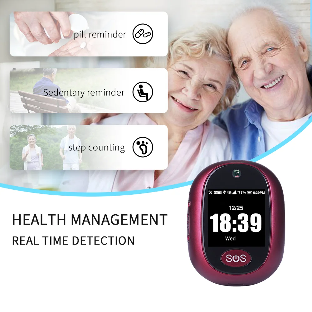 2026 Elder 4G Smart Watch V45 Touch GPS Tracker WIFI SOS GPS Tracking Pendant  gps Tracker Alarm Talking Clock IP 67 Waterproof