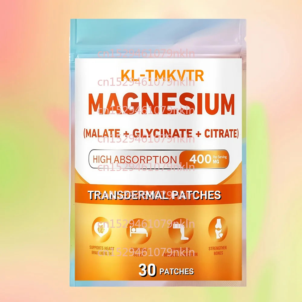 30 Patches Magnesium Complex Transdermal Patches With Glycinate, Citrate, Malate for Bone, Heart & Muscle Support