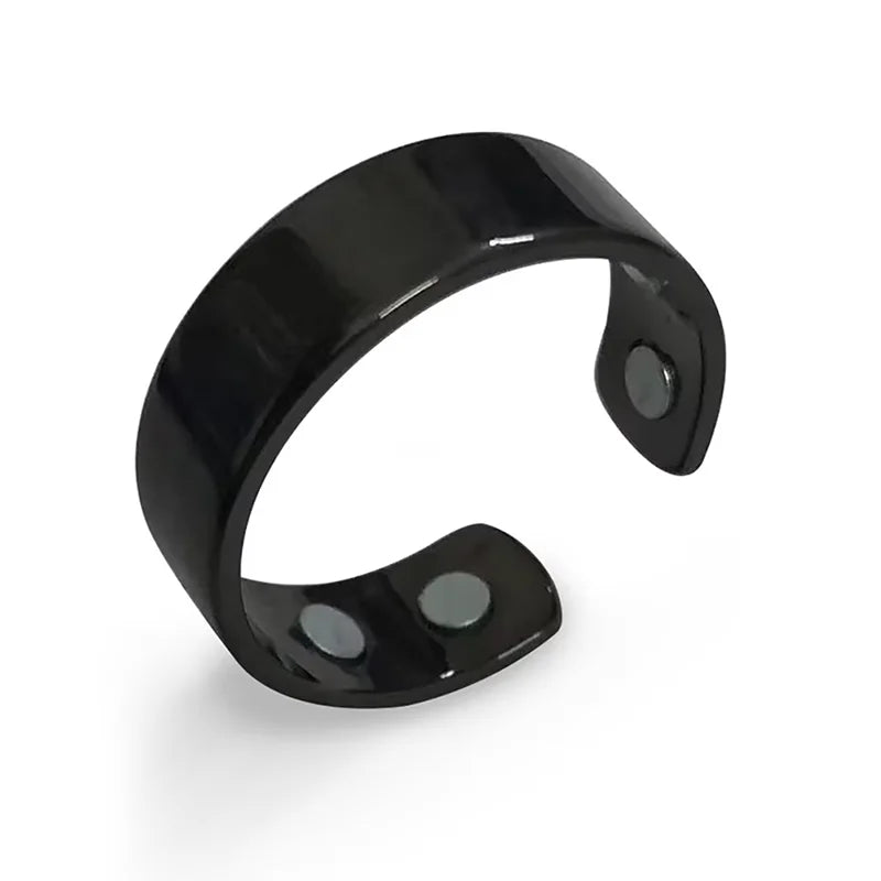 Anti Snoring Acupressure Ring - Adjustable Natural Sleep Aid Tidesmit 4 Magnet Black Tidesmit