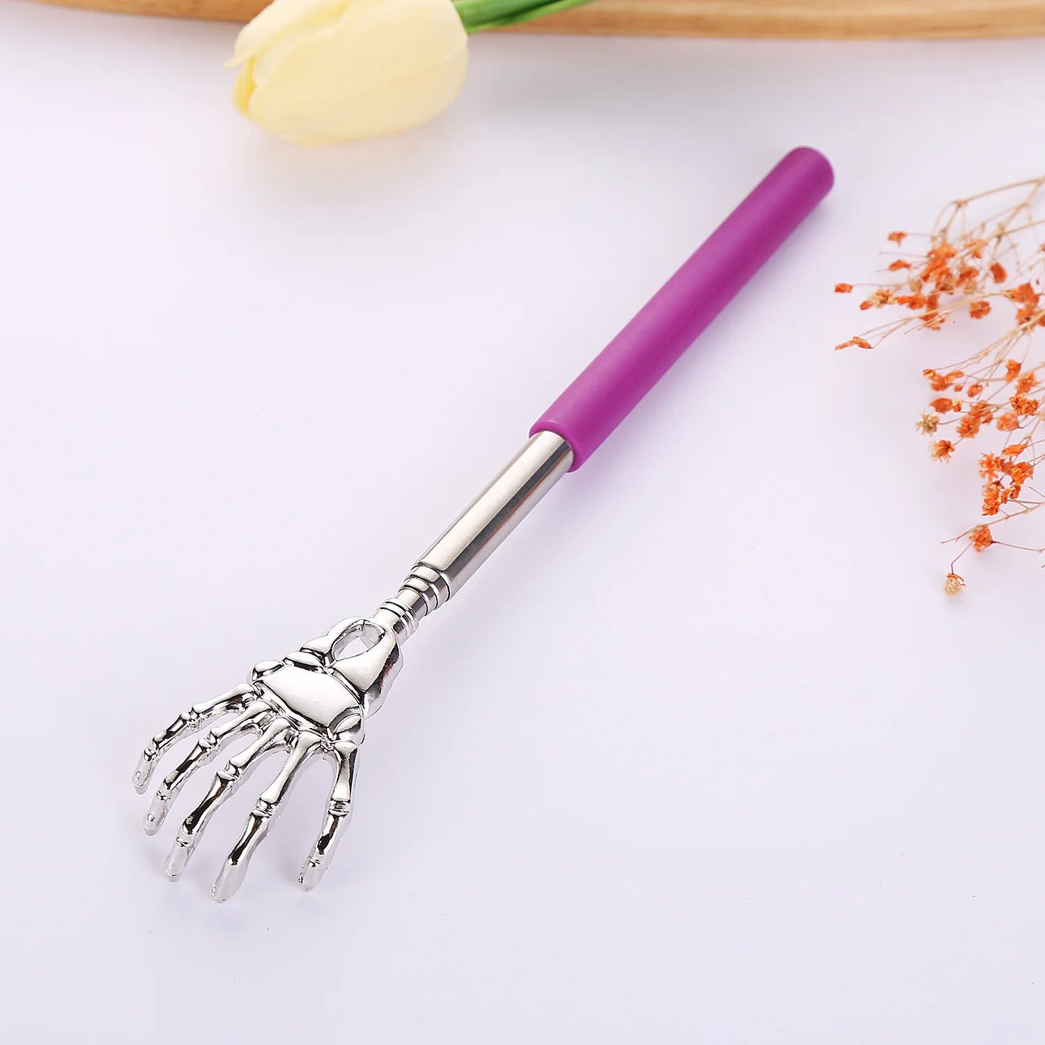 Telescopic Back Scratcher Stainless Steel Extendable 23 Inch - Tidesmit Fascia Gun purple Tidesmit