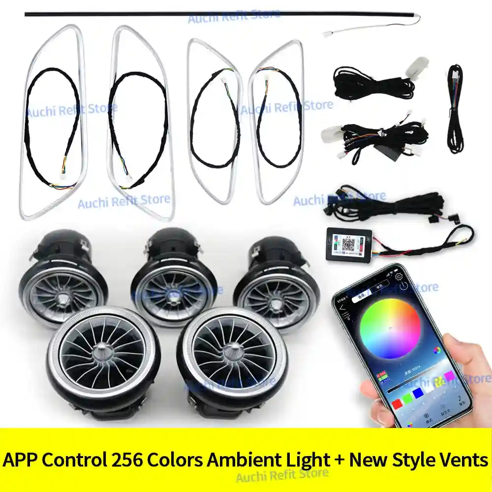 Mercedes-Benz LED Ambient Air Vent Kit - 12/256 Color RGB Interior Upgrade EQS APP Suit CN Tidesmit