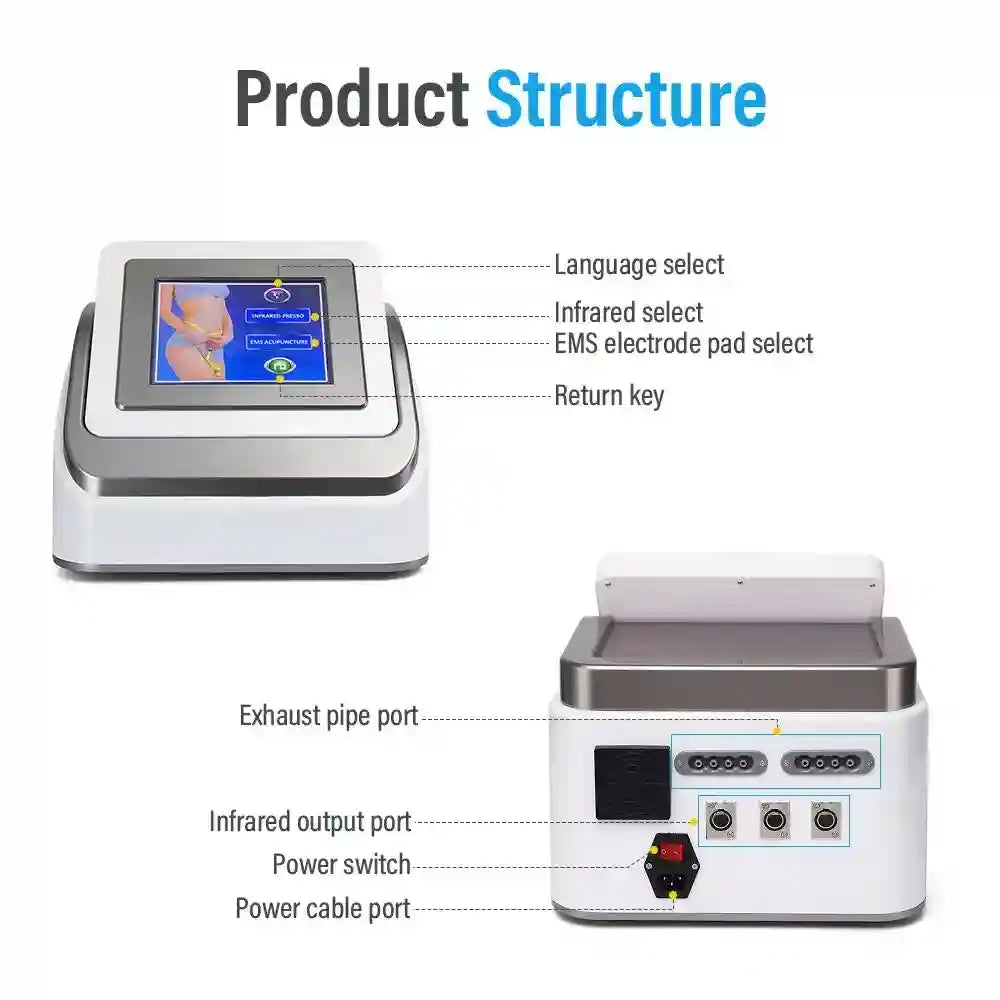 Lymphatic Drainage Machine 3-in-1 Infrared EMS Pressotherapy Device Massage Chairs Tidesmit