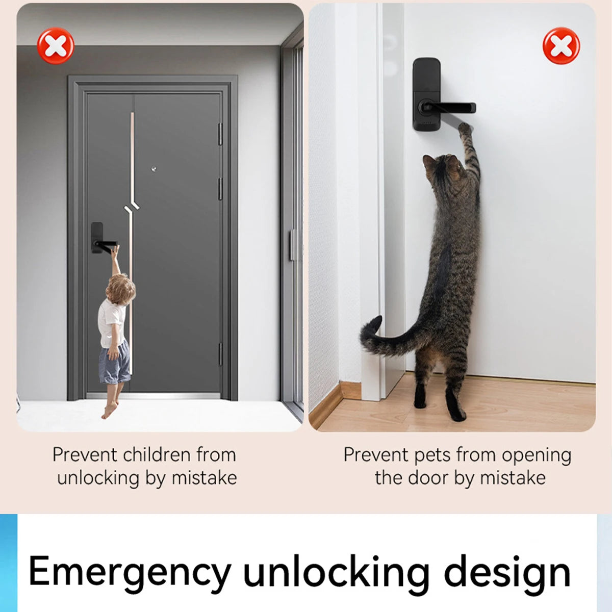 Keypad Door Lock With Handle Fingerprint Door Lock Smart Doorbell Cat eye Peephole Camera Tuya Wifi App Door Locks For Bedrooms