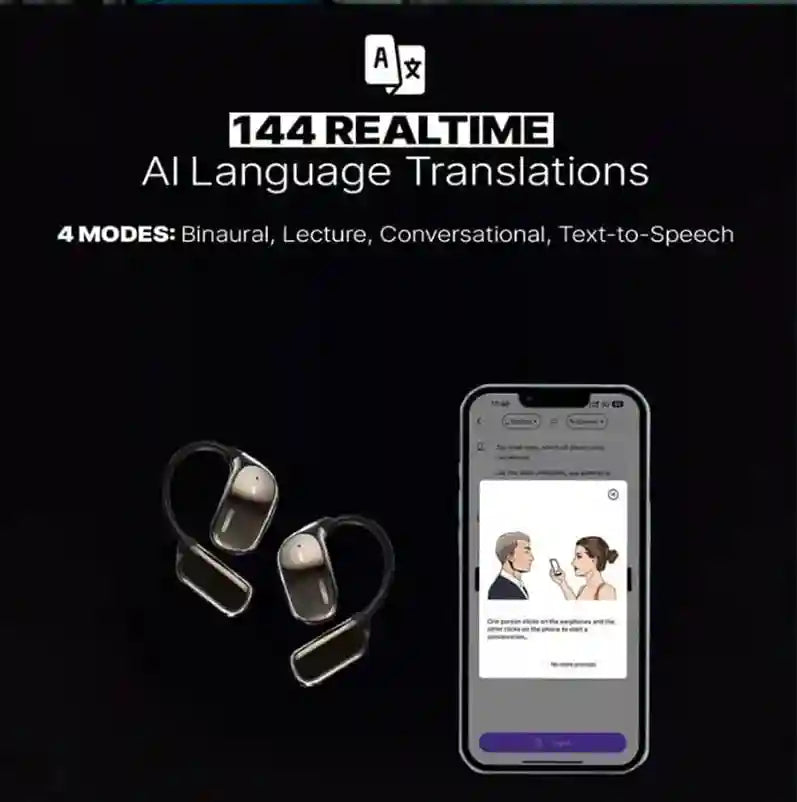 AI Language Translation Earbuds with LCD Touch Case - Tidesmit Tidesmit