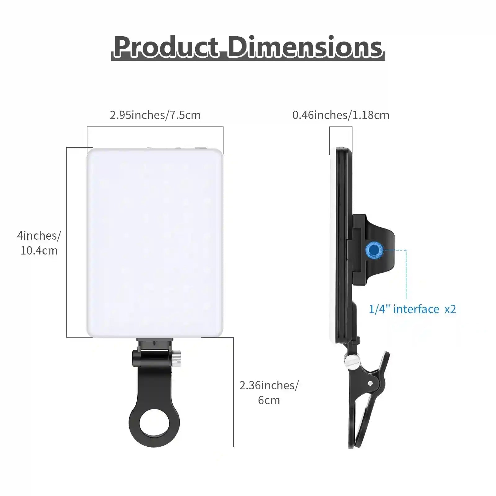 Selfie Light With Clip - 60 LED Rechargeable Ring Light for Mobile Content Tidesmit