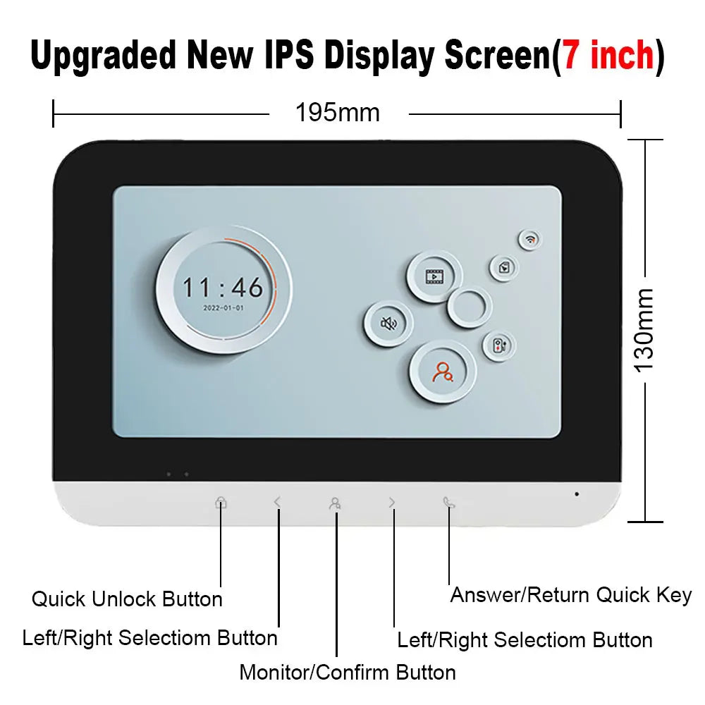 Tuya Wifi 2/3/4 Unit Apartments Residential Video Doorbell Intercom 4 Wire 7 inch Video Intercom System with RFID Card Unlock