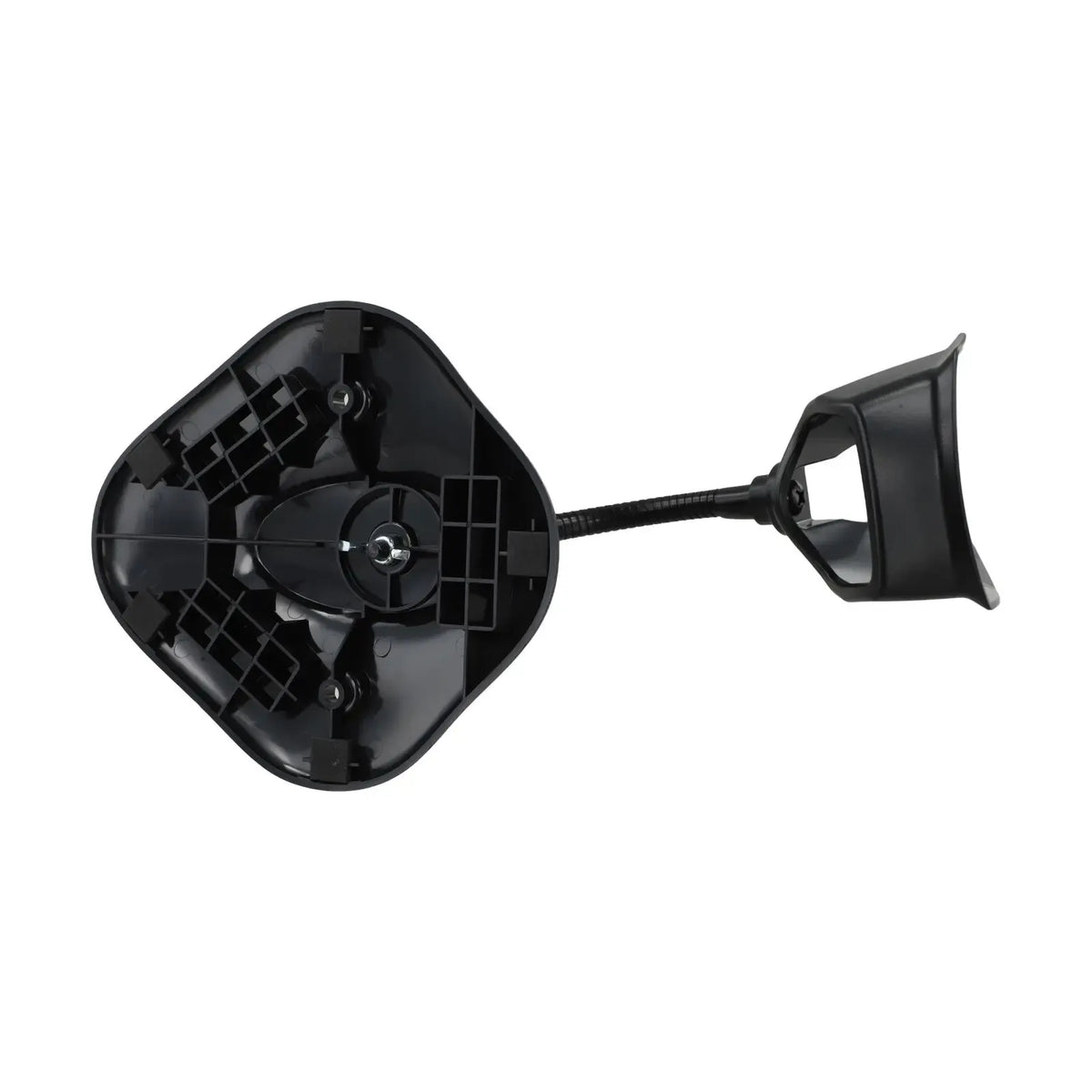 Adjustable scanner bracket back cover with internal mounting hardware, black