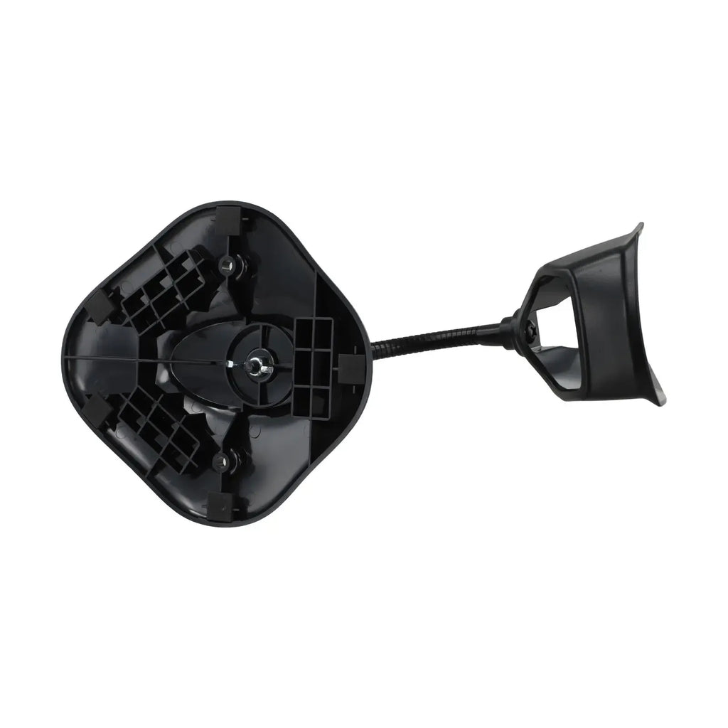 Black scanner bracket stand with open cradle housing and mounting points