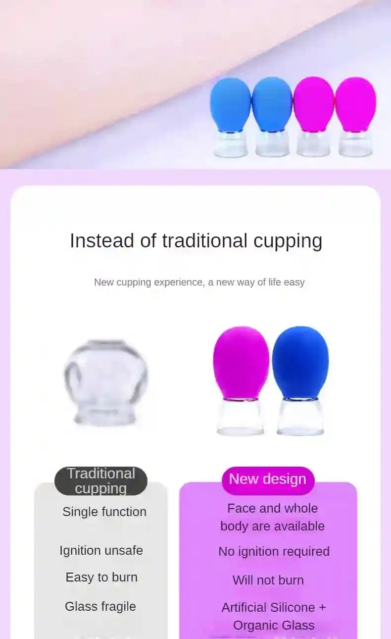 Silicone Cupping Massage Set - 5 Piece Deep Tissue Relief for Body Eye Massage Instrument Tidesmit