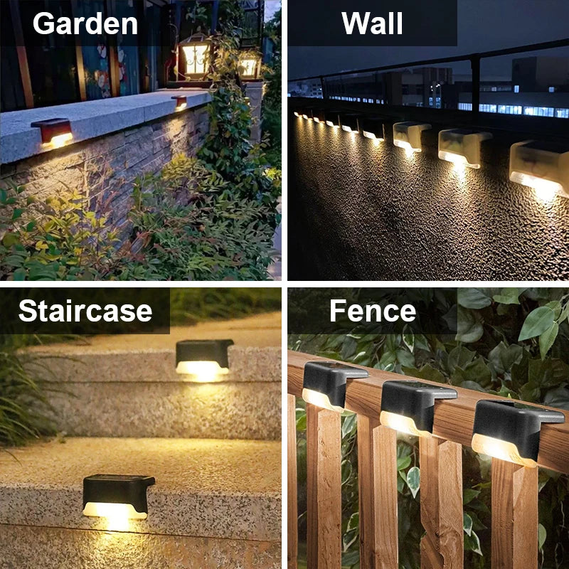 Solar Lights Outdoor Waterproof, Garden Fence Lights, Landscape Terrace Solar Step Lights - Suitable for Step Lighting Decoration, Guardrail Lighting, Etc