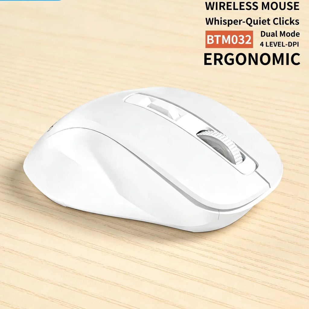 Ergonomic Dual-Mode Wireless Slient Office Mouse 2.4G/BT 5.1 DPI Adjustable Optical Mouse With Scroll Wheel For PC Computer