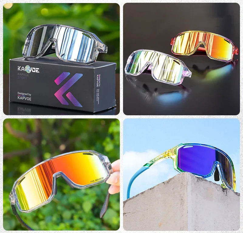 Kapvoe UV400 Polarized Outdoor Bike Cycling Child Sunglasses Teenagers Bicycle Cycling Glasses Sports Boys Girls Goggles Sale