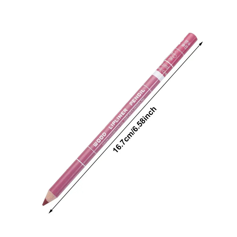 Mauve wood lip liner pencil for long-lasting, waterproof lip definition and precise professional makeup application.