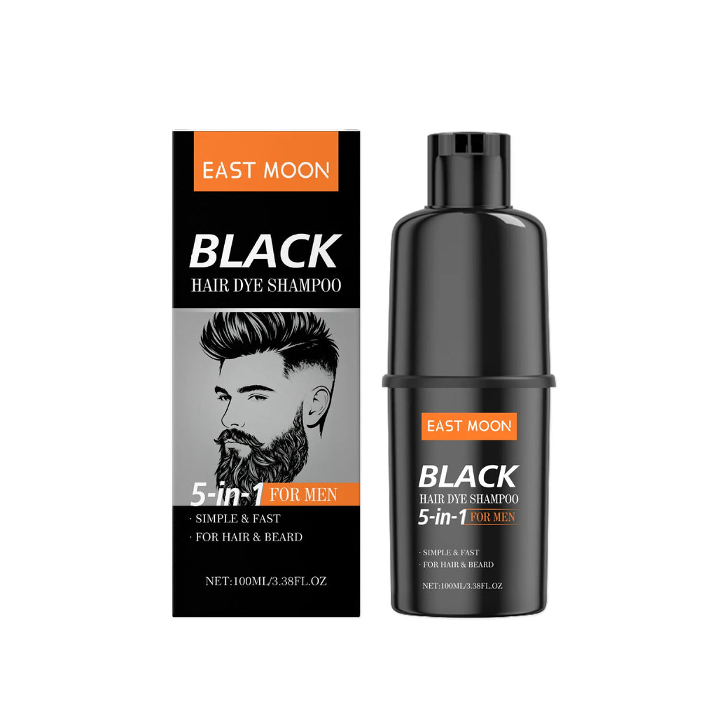 East Moon 5in1 Man Hair Dye Shampoo Repairing Gray White Non Irritating Keep Nourish Root Holiday Gift Black Hair Dyeing Shampoo
