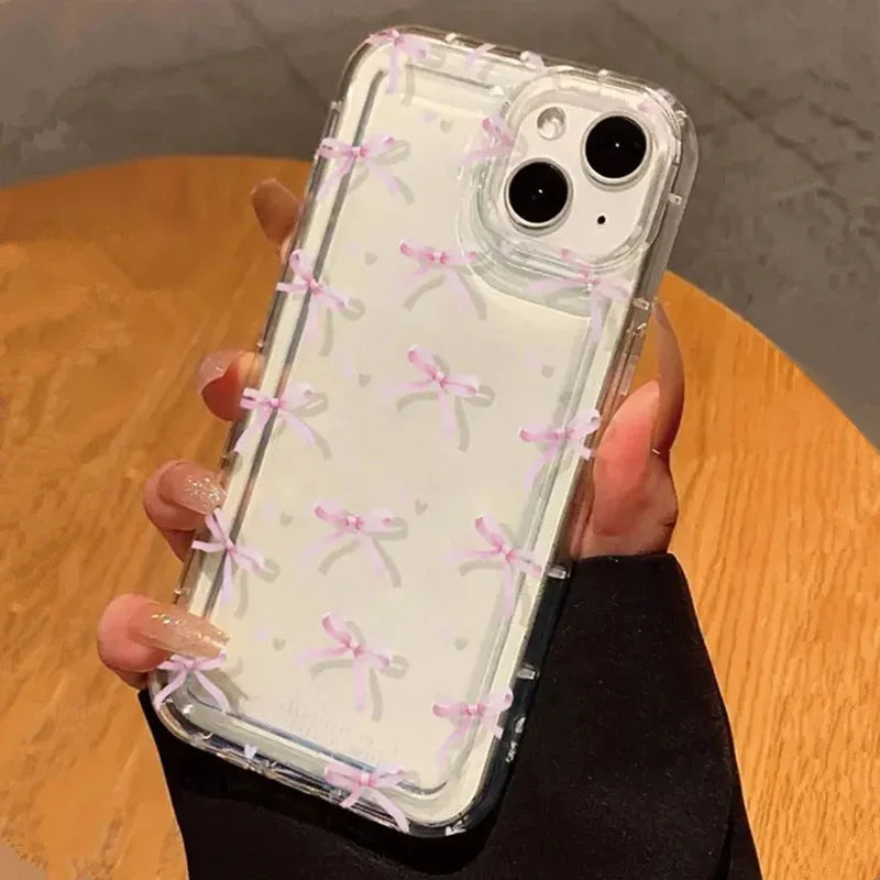 iPhone 16 Heart Bow Case: Shock-Absorbing Slim Protection Cover Tidesmit
