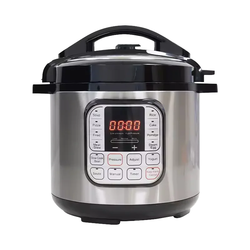 Tidesmit 5L stainless steel electric pressure cooker and smart multicooker, side view of digital control panel.
