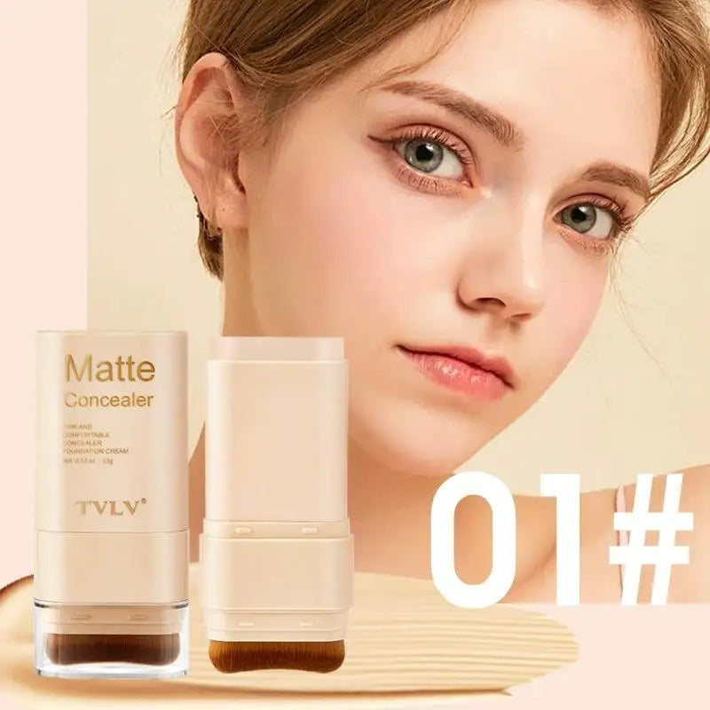 Tidesmit two in one double head foundation stick showing matte concealer texture and smooth finish detail view