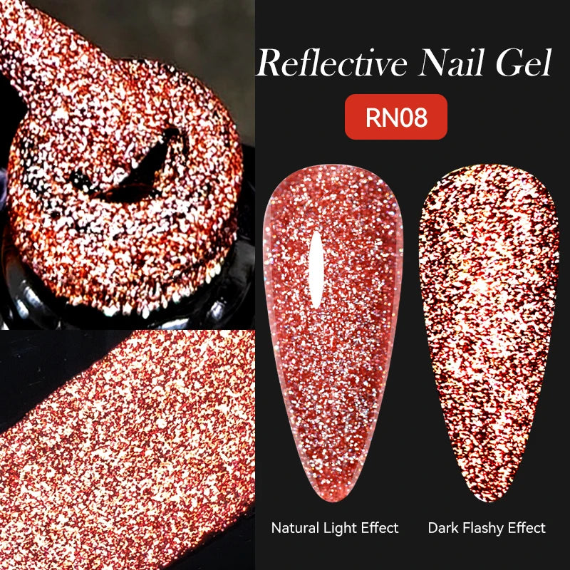 Magnetic Cat Eye Gel Nail Polish – Reflective UV Soak Off Kit Permanent Makeup Machines Reflective Gel 08 Tidesmit