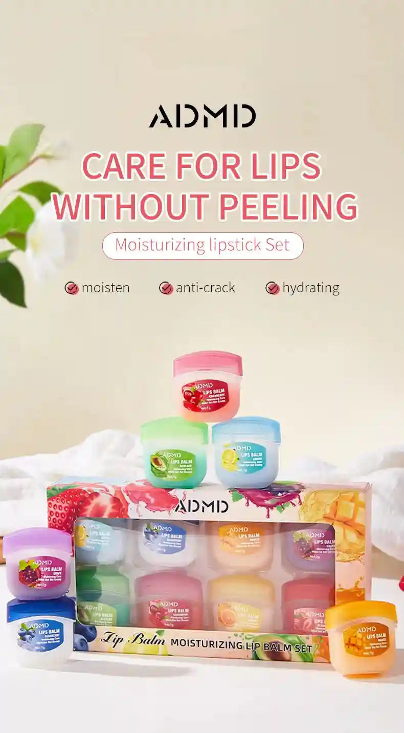 Fruit Lip Balm Set | Moisturizing Lip Care Treatment 8 Pack by Tidesmit Lip Care Tidesmit