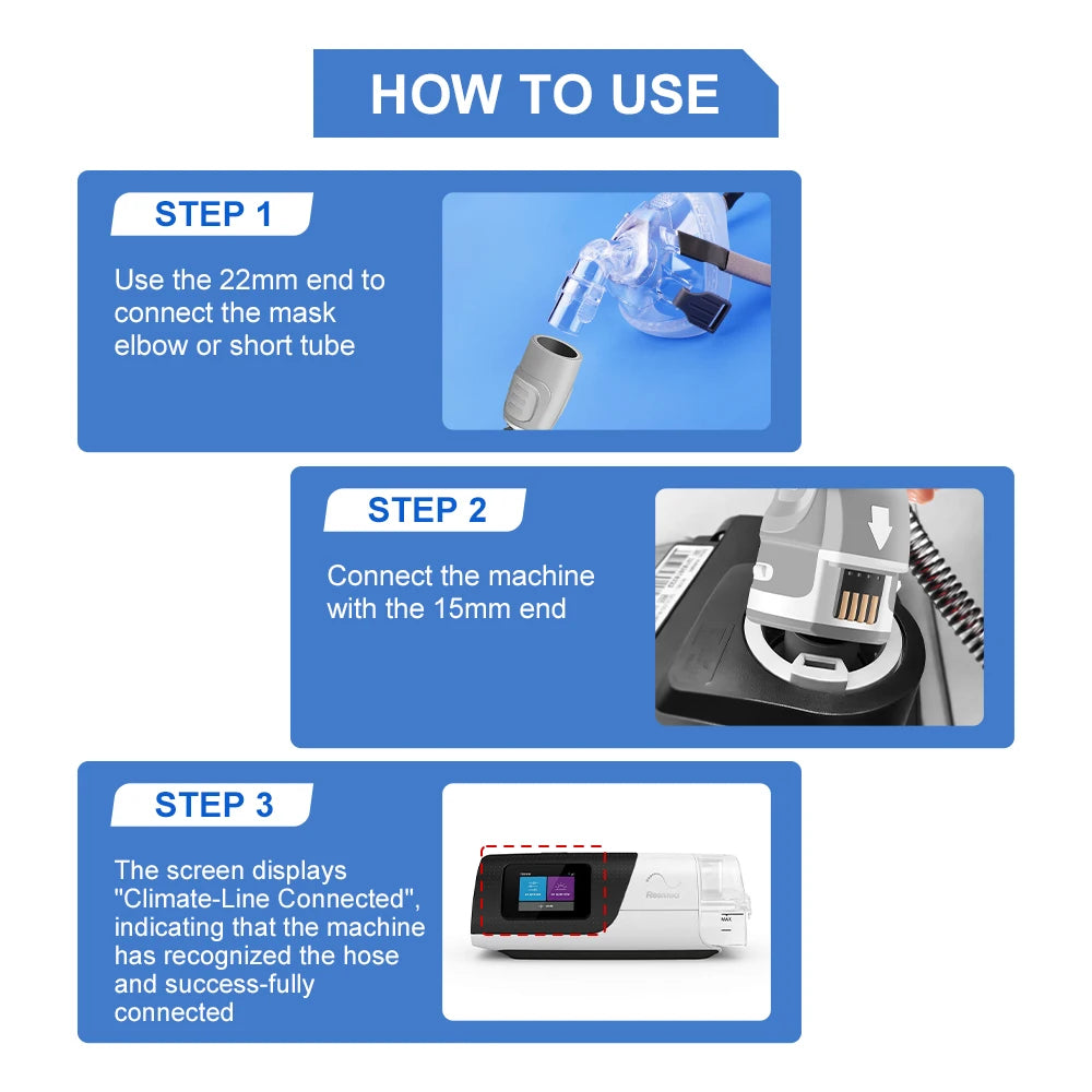 Airsense 11 & Aircurve 11 CPAP Heated Tube Ventilator Constant Temperature Pipe Oxygen Heating Tube with 1pcs Water Chamber Tank