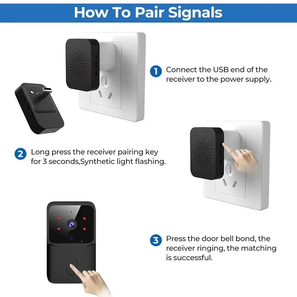 Mini WiFi Video Doorbell Wireless Phone Two-way Intercom System IR Night Vision Smart Home Monitor Security Door Bell Cameras