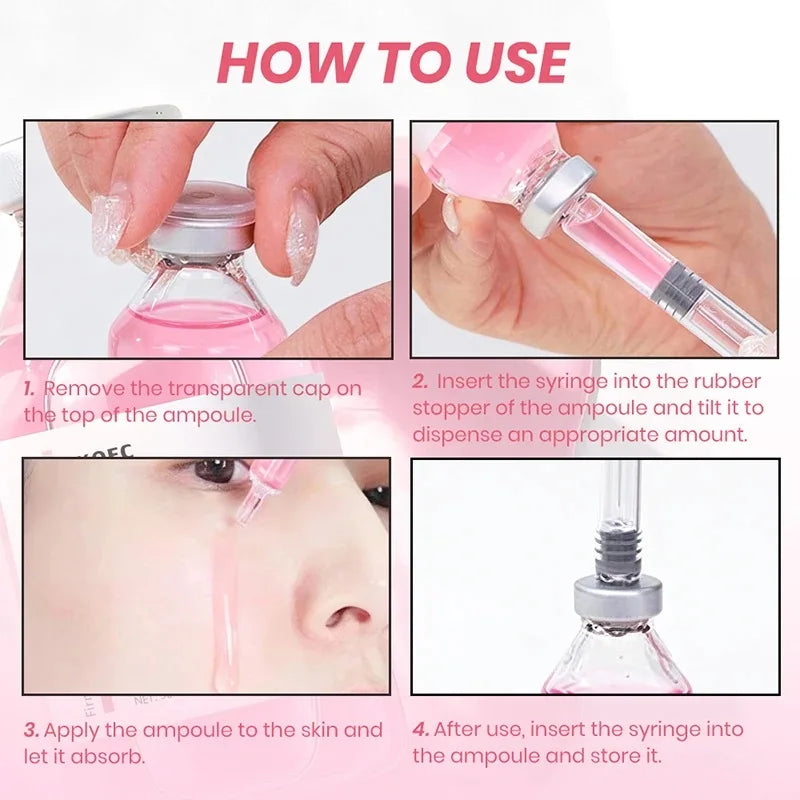 Stem Cell Ampoule Essence, Pink PDRN Ampoule, Collagen Moisturizing Anti-Aging Essence