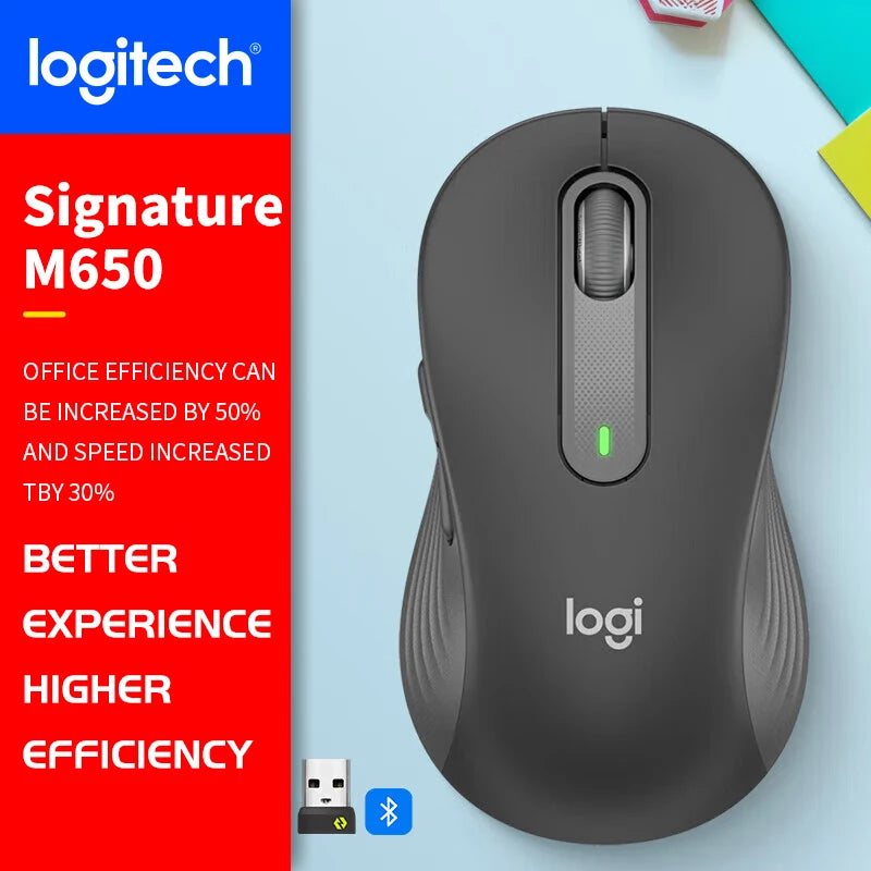 Logitech (M) Series Wireless Wired Office Mouse for Laptops, Quiet and Portable for Business and Home Use M650 M350 M350P M185