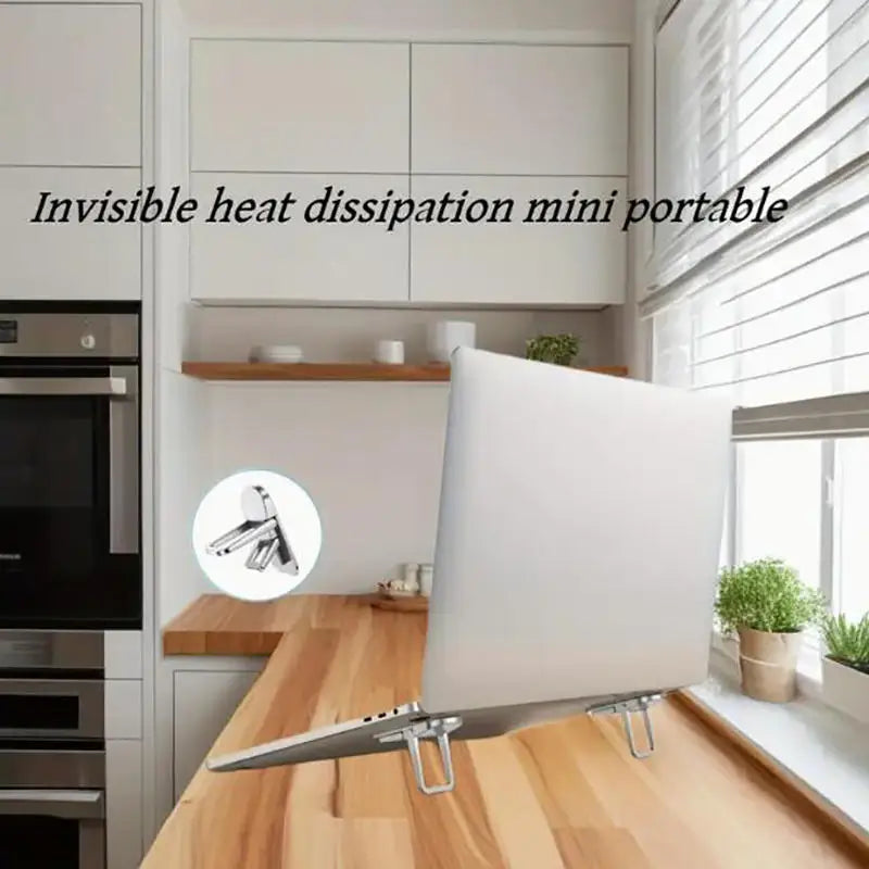 2-pack Hopfällbart Laptopställ - Portabelt Notebook-stöd, Justerbar Höjare, Kylfunktion, Universellt för Laptop och Surfplatta