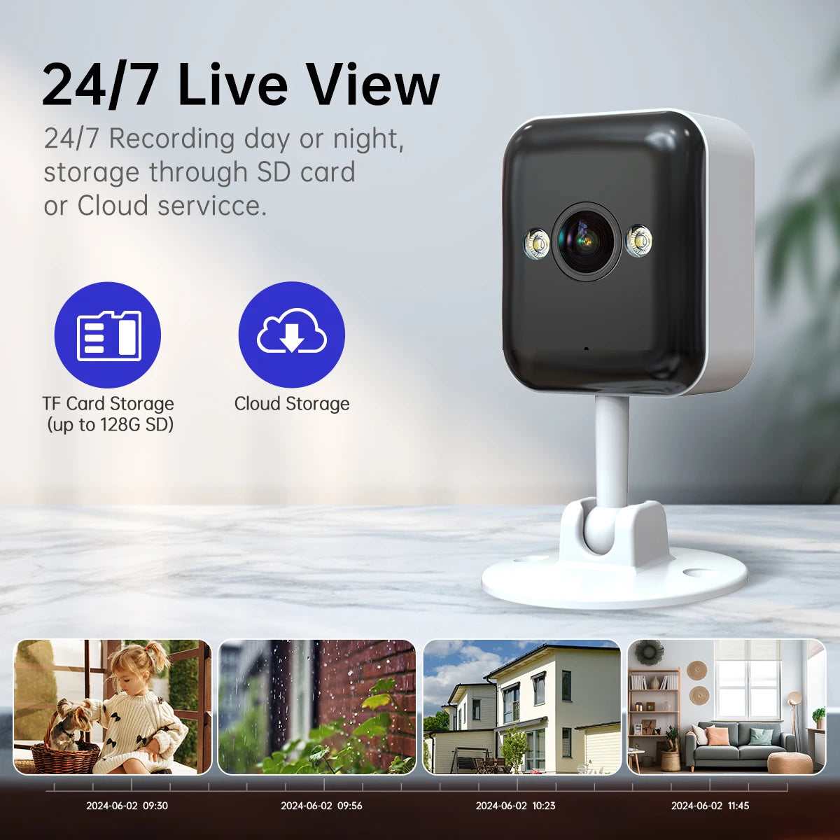 JOOAN 1080P Wifi Security Camera Outdoor&Indoor 5X Zoom Motion Detect Two-Way Audio Smart Home Security IP Camera for Baby & Pet