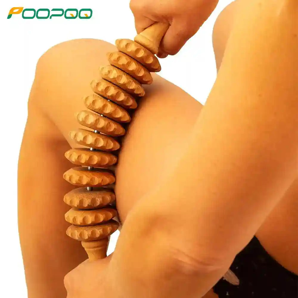 Wooden Massage Roller for Cellulite Reduction - 12 Round Model Massage Roller Tidesmit