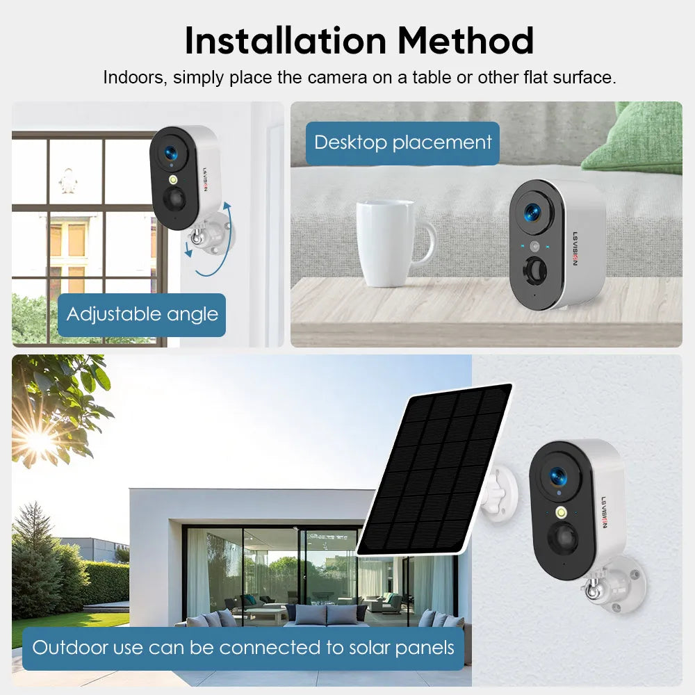 LS VISION 4G Wireless PTZ Battery Camera Smart Home CCTV Outdoor Surveillance Wifi 2K 4MP Motion Detection U-Box