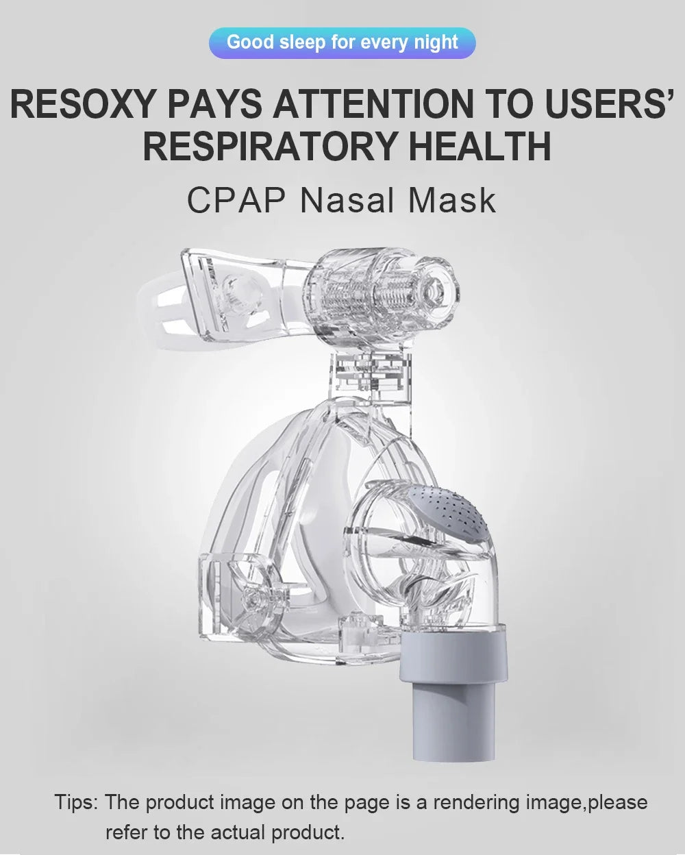 Resoxy CPAP Nasal Mask M / Lsize Light Cpap Nasal Mask Silicon Material Comfort Nazal Mask for Auto CPAP Sleep Snoring Apnea
