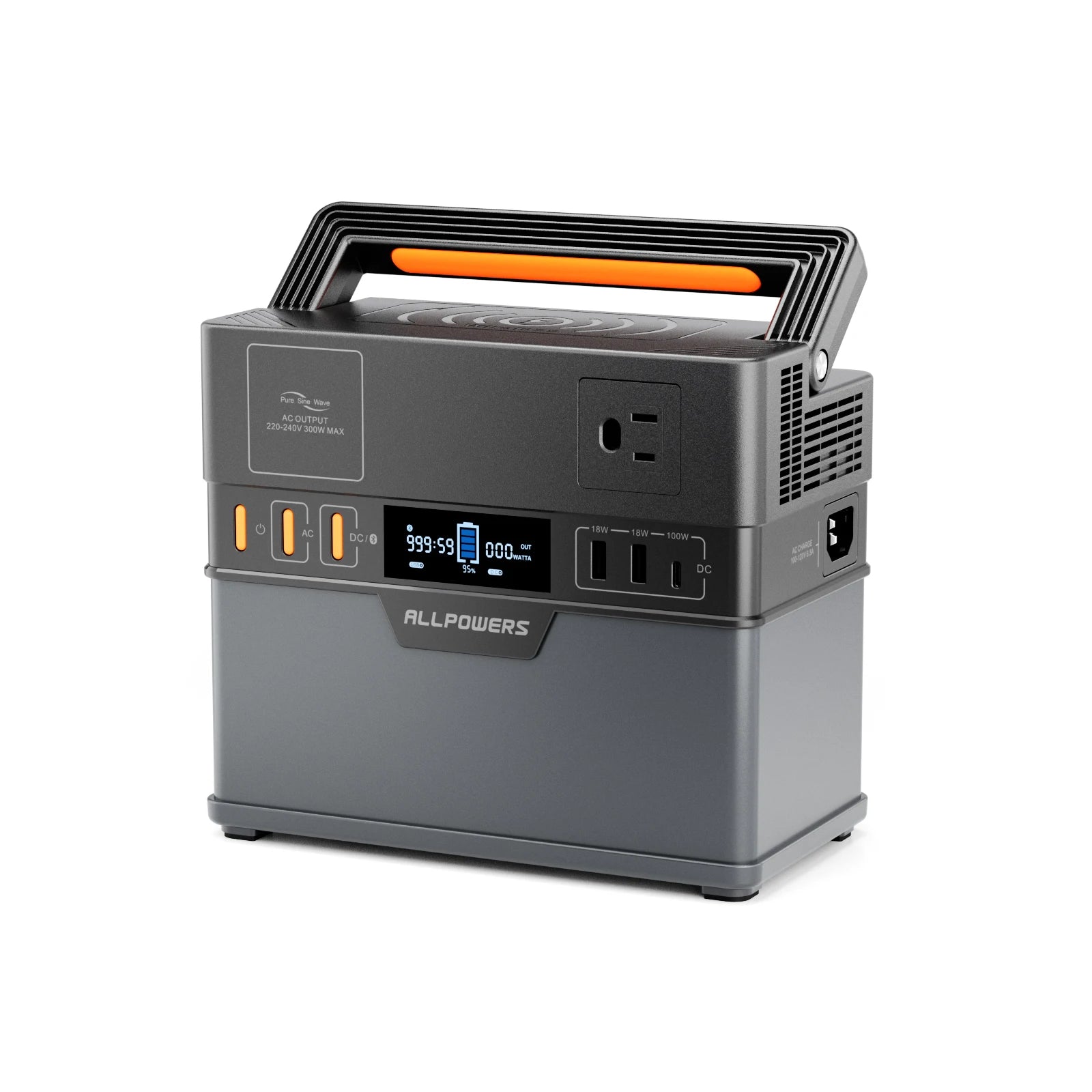 Portable Power Station 300W 288Wh Pure Sine Wave Generator US PLUG Tidesmit