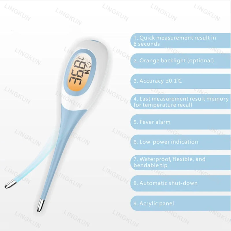 Hot Baby Digital Underarm Electronic Thermometer 8 Seconds Fast Measurement Celsius Fahrenheit Soft Head Oral Body Temperaturer